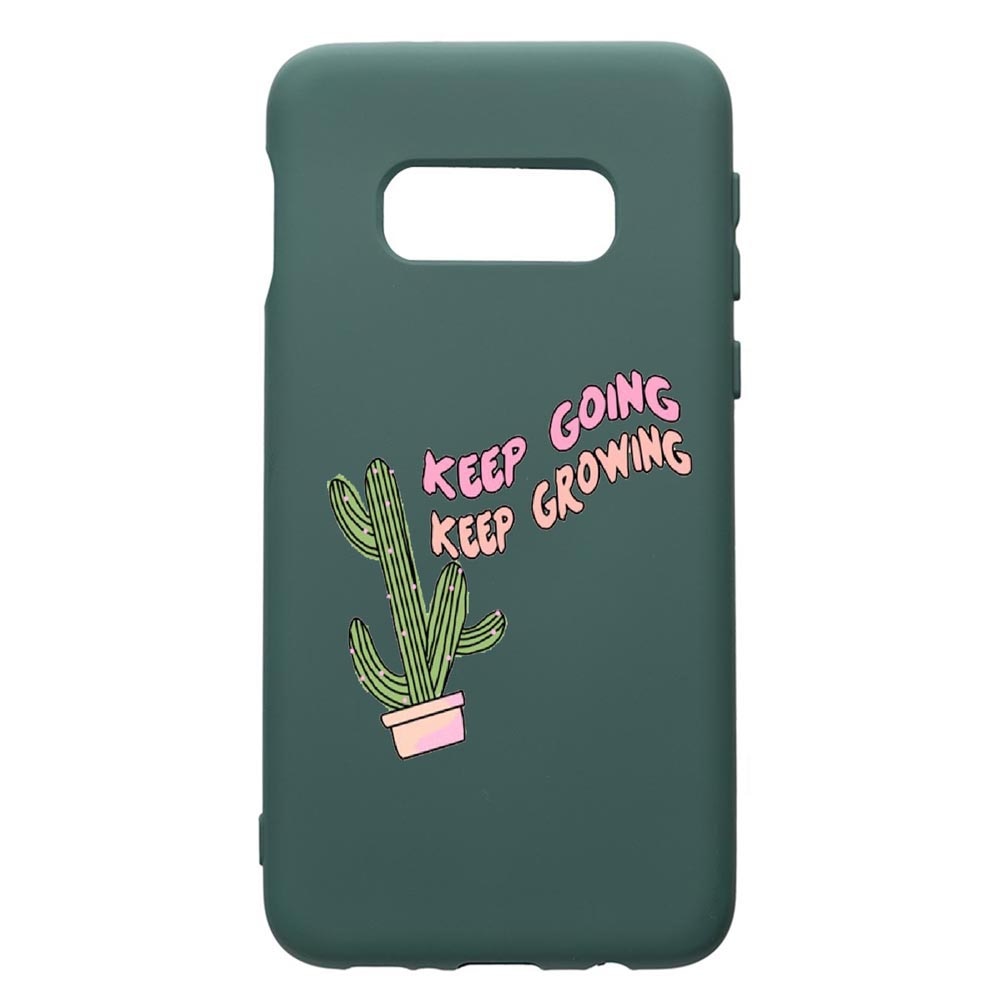 Husa Premium Silicon Compatibila Cu Samsung Galaxy S8, Keep Going, cu interiorul din material textil, protectie camera, Forest Green, PFG482
