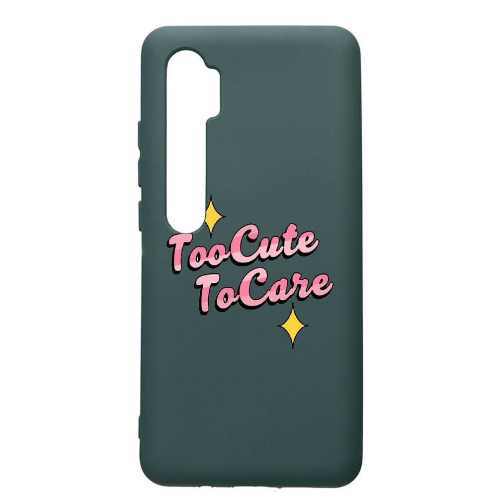 Husa Premium Silicon Compatibila Cu Xiaomi Mi Note 10, Too Cute, cu interiorul din material textil, protectie camera, Forest Green, PFG488