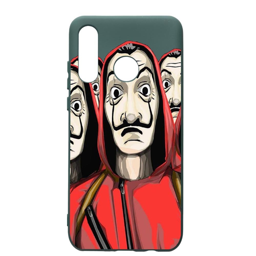 Husa Premium Silicon Compatibila Cu Huawei P30 Lite, La Casa De Papel, cu interiorul din material textil, protectie camera, Forest Green, PFG390