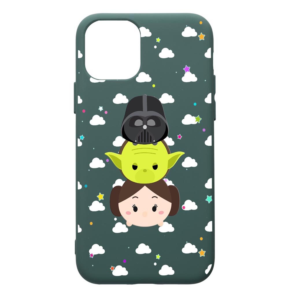 Husa Premium Silicon Compatibila Cu Apple iPhone 11 Pro, Star Wars, cu interiorul din material textil, protectie camera, Forest Green, PFG404