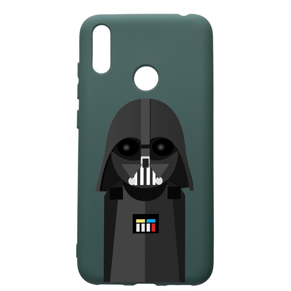 Husa Premium Silicon Compatibila Cu Huawei Y7 2019, Star Wars Darth Vader, cu interiorul din material textil, protectie camera, Forest Green, PFG405