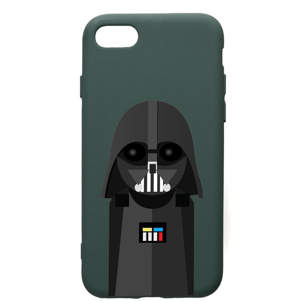 Husa Premium Silicon Compatibila Cu Apple iPhone SE 2 / iPhone 8 / iPhone 7, Star Wars Darth Vader, cu interiorul din material textil, protectie camera, Forest Green, PFG405