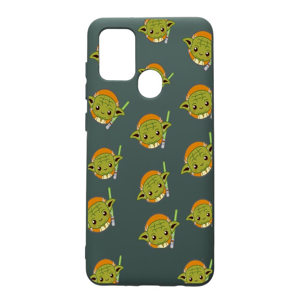 Husa Premium Silicon Compatibila Cu Samsung Galaxy A21S, Star Wars Baby Yoda, cu interiorul din material textil, protectie camera, Forest Green, PFG420