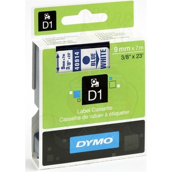 Banda laminata Dymo D1 DY40914 9mm, Albastru/Alb Banda laminata Dymo D1 DY40914 9mm, Albastru/Alb