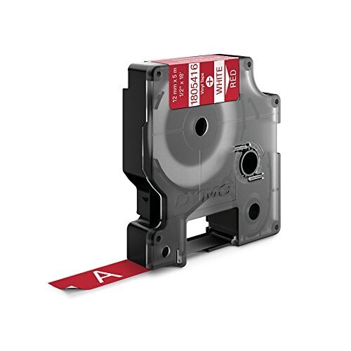 Banda vinil Dymo ID1 DY1805422 19mm, Alb/Rosu