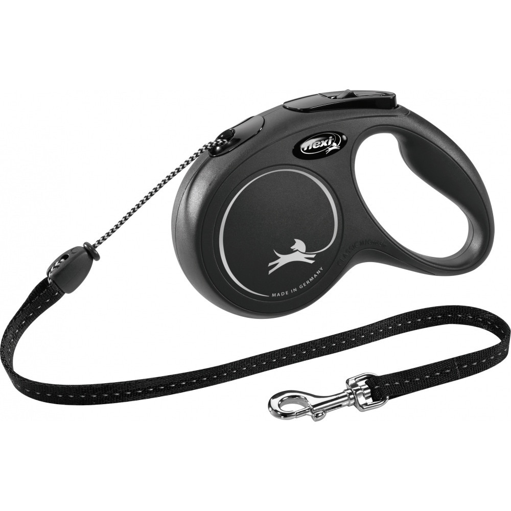Lesa Flexi New Classic Retractabila Snur M 5 m/20 kg Negru 11791