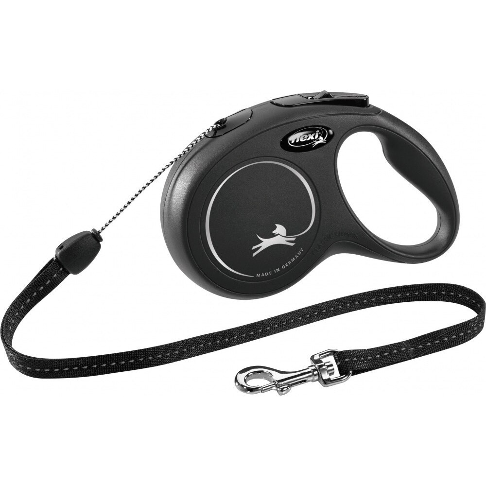 Lesa Flexi New Classic Retractabila Snur S 8 m/ 12 kg Negru 11801