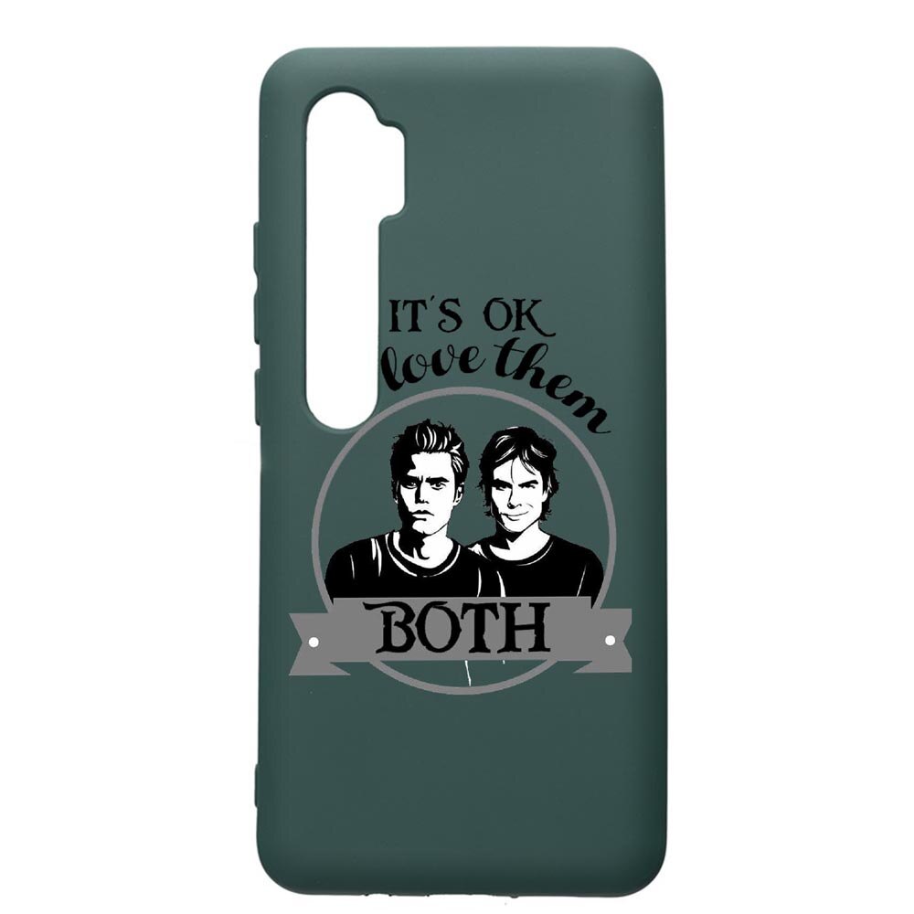 Husa Premium Silicon Compatibila Cu Xiaomi Mi Note 10, Vampire Diaries, cu interiorul din material textil, protectie camera, Forest Green, PFG584