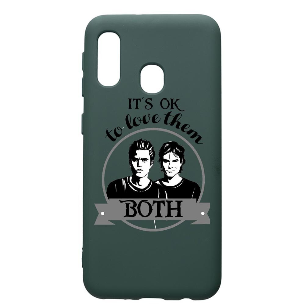 Husa Premium Silicon Compatibila Cu Samsung Galaxy A20E, Vampire Diaries, cu interiorul din material textil, protectie camera, Forest Green, PFG584