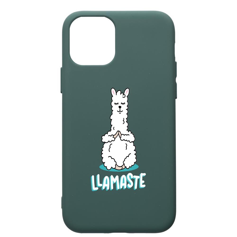Husa Premium Silicon Compatibila Cu Apple iPhone 11 Pro Max, Llamaste, cu interiorul din material textil, protectie camera, Forest Green, PFG590