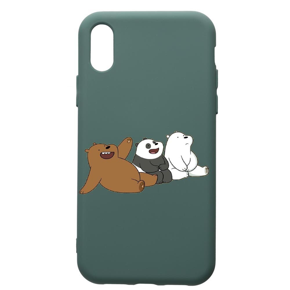 Husa Premium Silicon Compatibila Cu Xiaomi Redmi 7A, Keep Calm - Bears, cu interiorul din material textil, protectie camera, Forest Green, PFG587