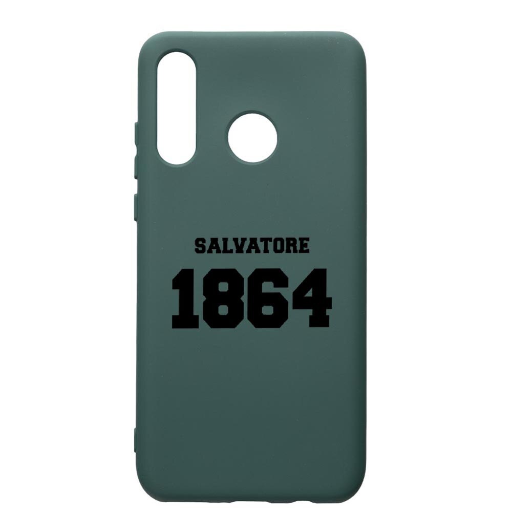 Husa Premium Silicon Compatibila Cu Huawei P30 Lite, Vampire Diaries - Salvatore 1864, cu interiorul din material textil, protectie camera, Forest Green, PFG582