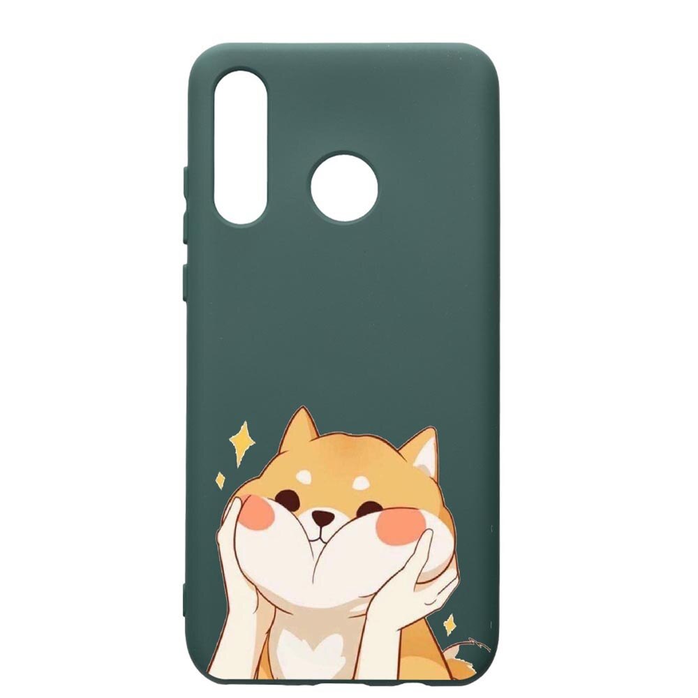 Husa Premium Silicon Compatibila Cu Huawei P30 Lite, Sweet Cat, cu interiorul din material textil, protectie camera, Forest Green, PFG596
