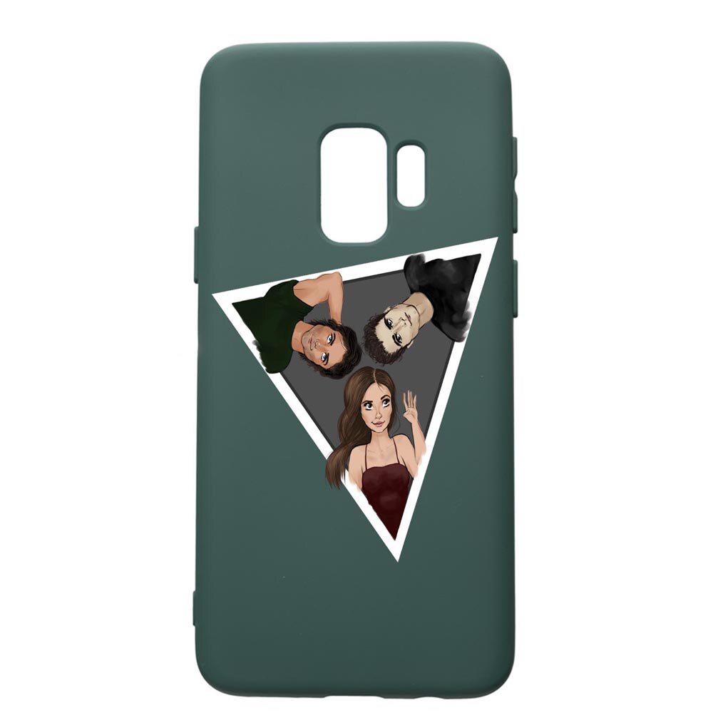 Husa Premium Silicon Compatibila Cu Samsung Galaxy S9, Vampire Diaries, cu interiorul din material textil, protectie camera, Forest Green, PFG577