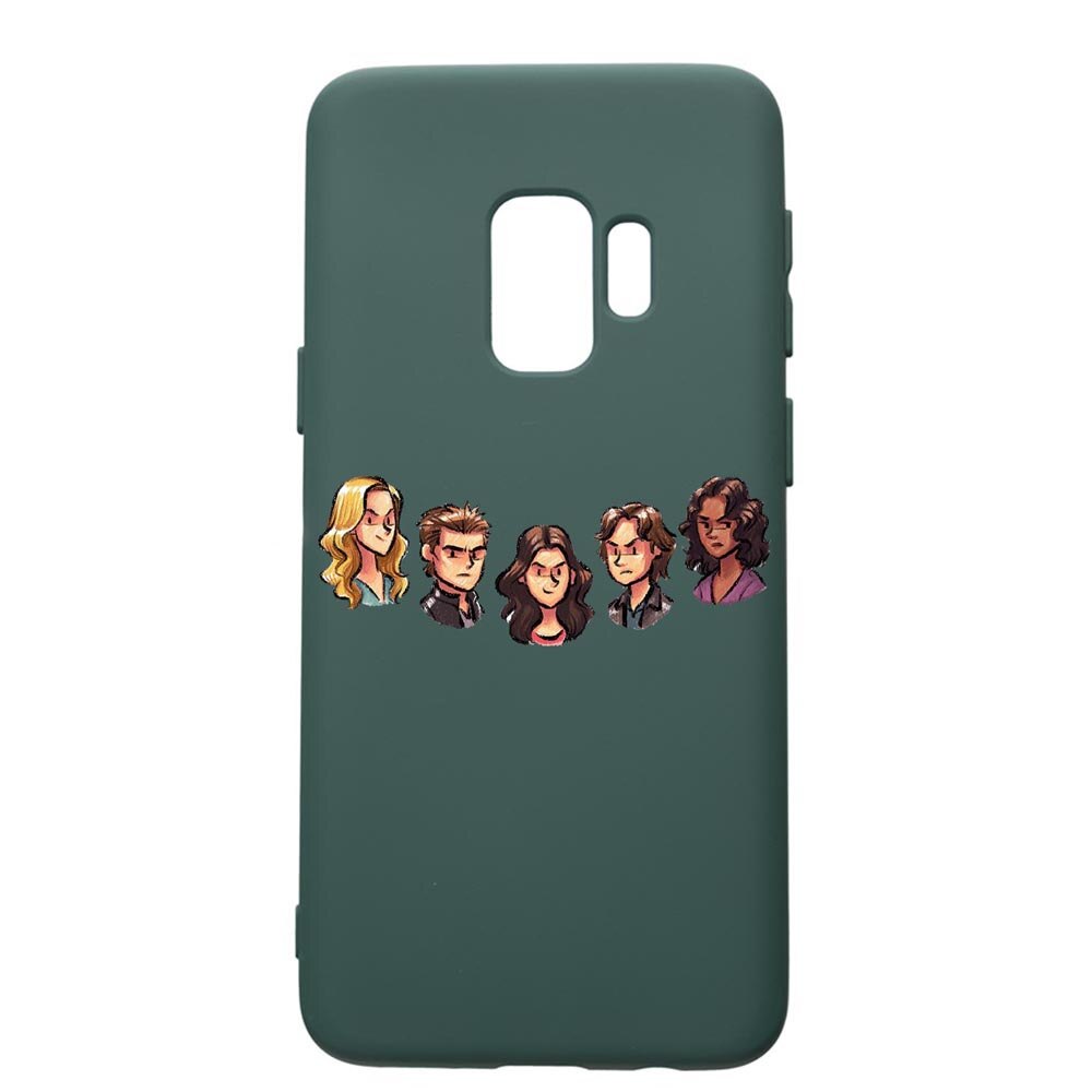 Husa Premium Silicon Compatibila Cu Samsung Galaxy S9, Vampire Diaries, cu interiorul din material textil, protectie camera, Forest Green, PFG579