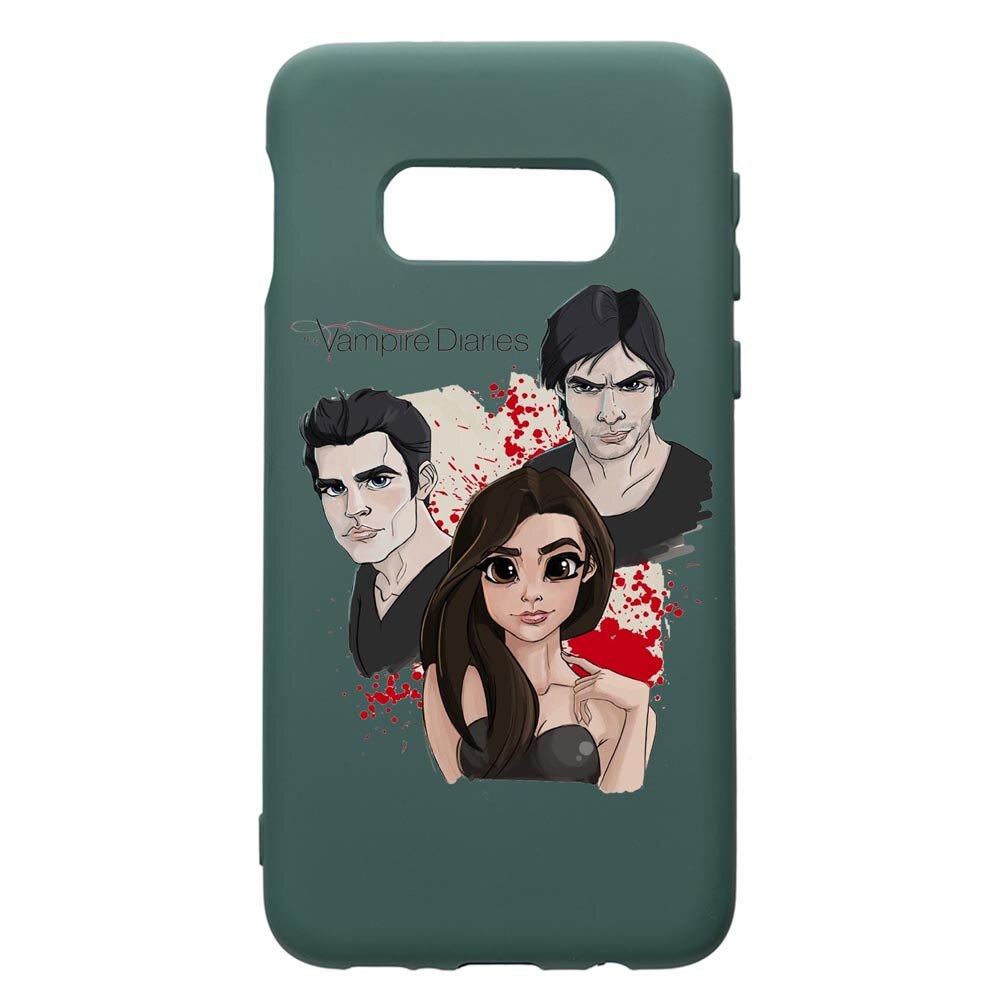 Husa Premium Silicon Compatibila Cu Samsung Galaxy S10e, Vampire Diaries, cu interiorul din material textil, protectie camera, Forest Green, PFG578