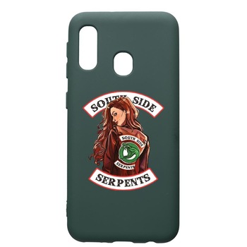 Husa Premium Silicon Compatibila Cu Samsung Galaxy A20E, Riverdale - South Side Serpents, cu interiorul din material textil, protectie camera, Forest Green, PFG606 Husa Premium Silicon Compatibila Cu Samsung Galaxy A20E, Riverdale - South Side Serpents, cu interiorul din material textil, protectie camera, Forest Green, PFG606