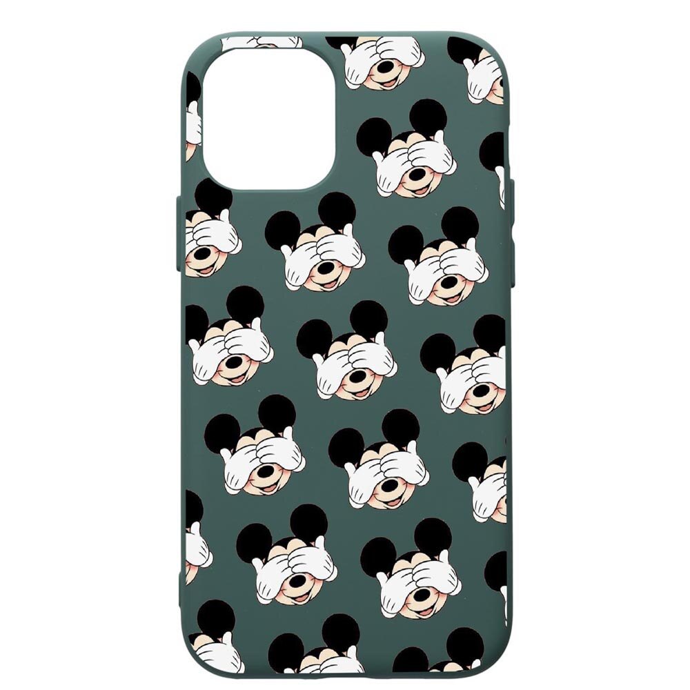 Husa Premium Silicon Compatibila Cu Apple iPhone 11 Pro, Mini Mouse, cu interiorul din material textil, protectie camera, Forest Green, PFG603