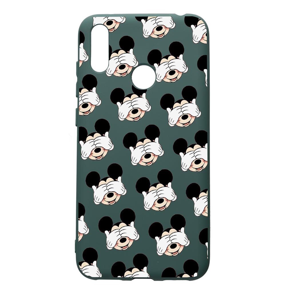 Husa Premium Silicon Compatibila Cu Huawei Y7 2019, Mini Mouse, cu interiorul din material textil, protectie camera, Forest Green, PFG603