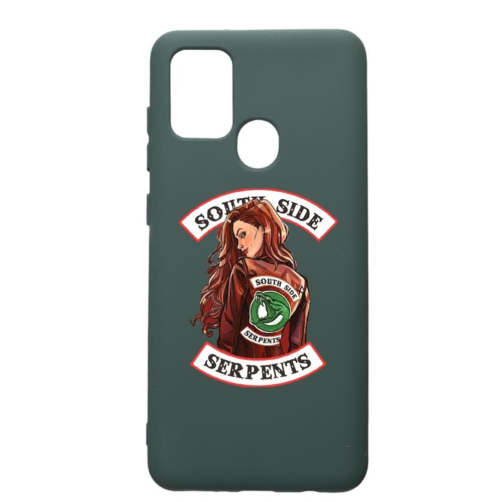 Husa Premium Silicon Compatibila Cu Huawei P Smart 2020, Riverdale - South Side Serpents, cu interiorul din material textil, protectie camera, Forest Green, PFG606