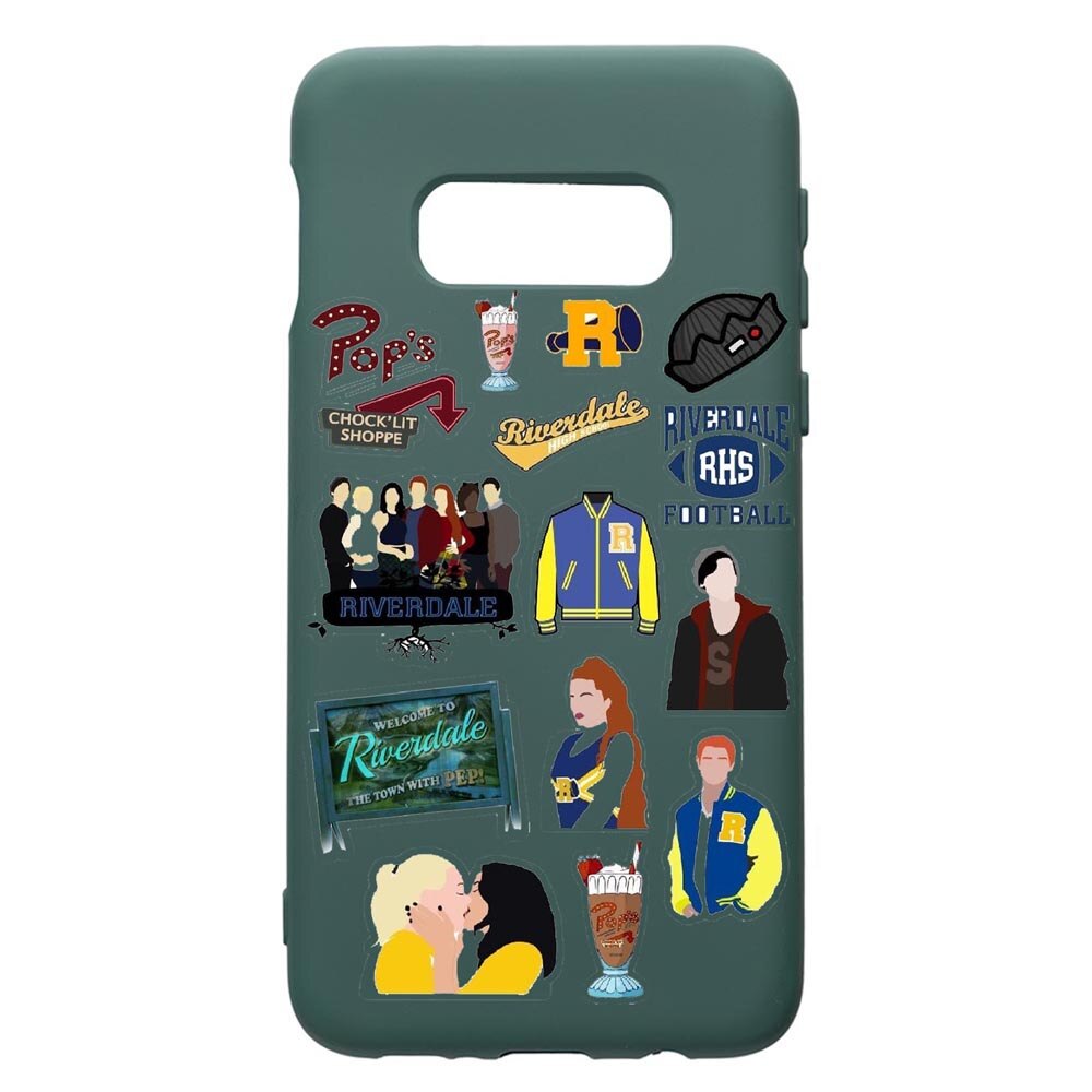 Husa Premium Silicon Compatibila Cu Samsung Galaxy S10e, Riverdale, cu interiorul din material textil, protectie camera, Forest Green, PFG608