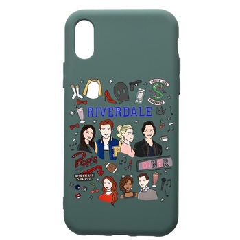 Husa Premium Silicon Compatibila Cu Apple iPhone XS Max, Riverdale, cu interiorul din material textil, protectie camera, Forest Green, PFG607 Husa Premium Silicon Compatibila Cu Apple iPhone XS Max, Riverdale, cu interiorul din material textil, protectie camera, Forest Green, PFG607