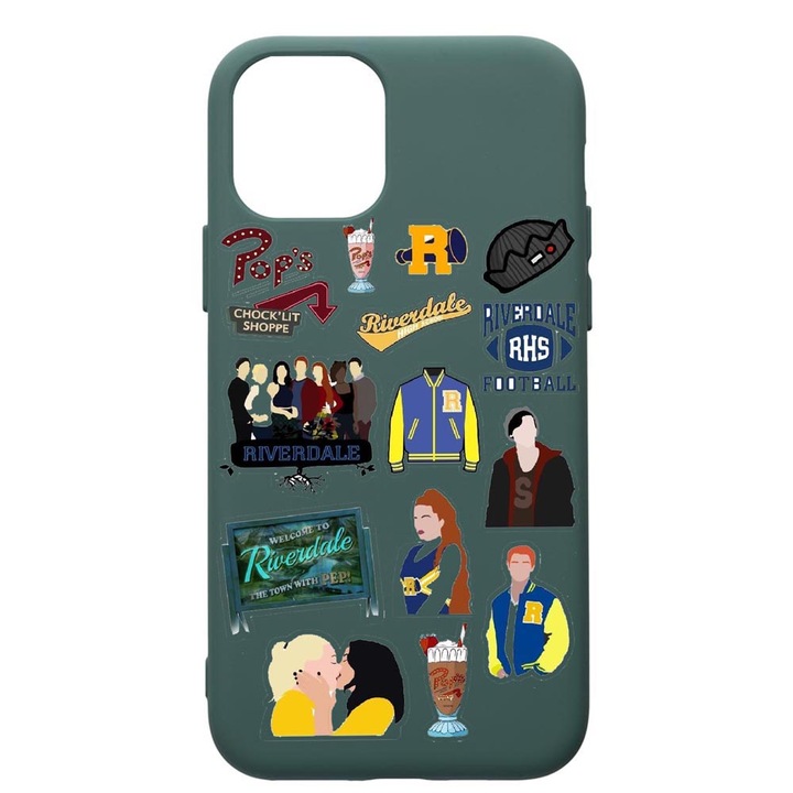 Husa Premium Silicon Compatibila Cu Apple iPhone 11, Riverdale, cu interiorul din material textil, protectie camera, Forest Green, PFG608