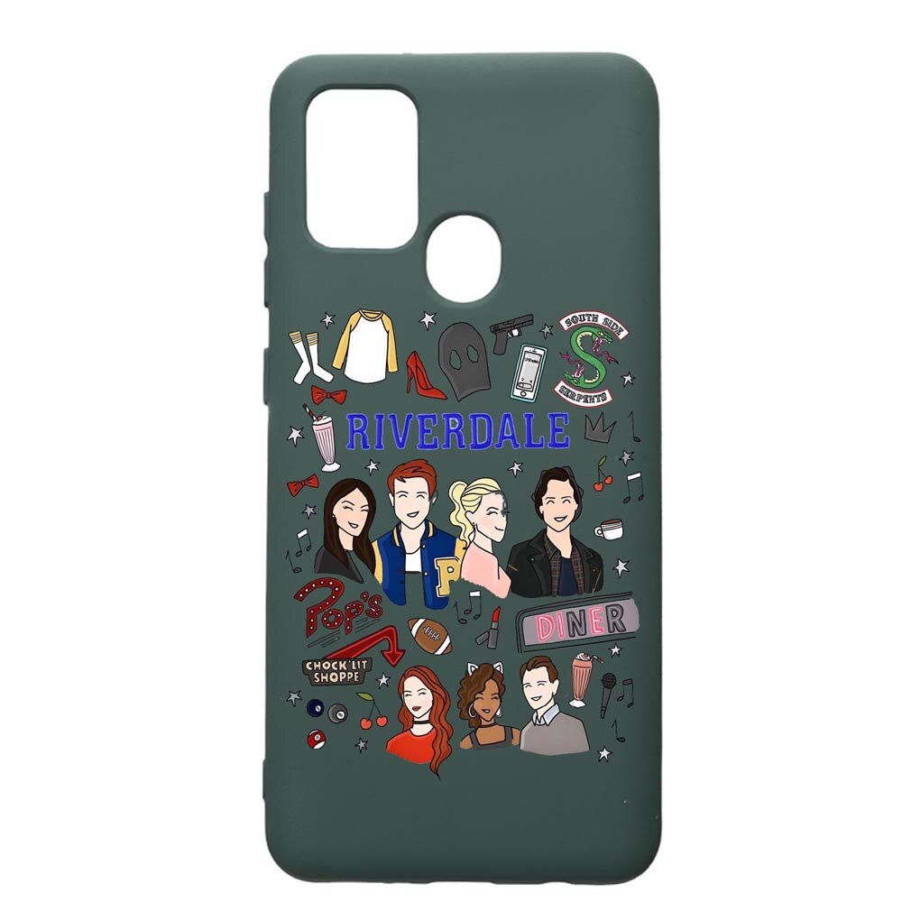 Husa Premium Silicon Compatibila Cu Samsung Galaxy A21S, Riverdale, cu interiorul din material textil, protectie camera, Forest Green, PFG607