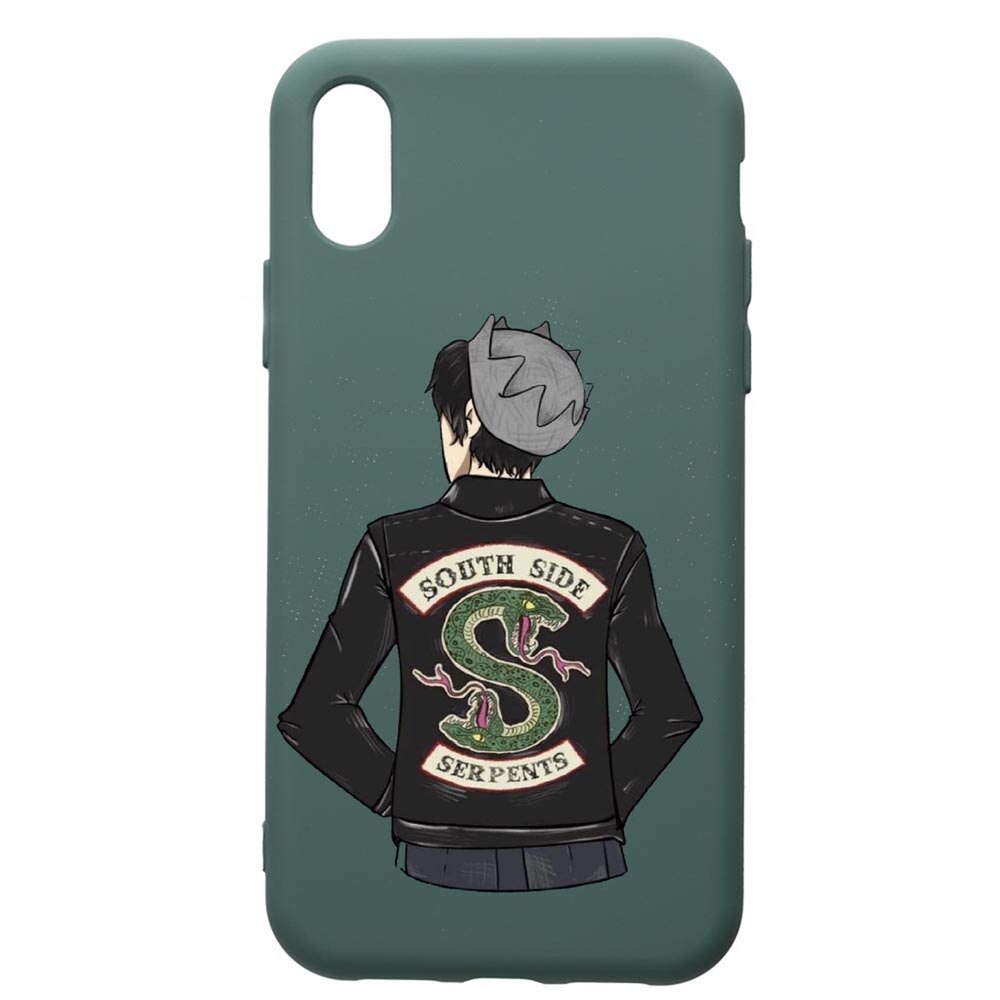 Husa Premium Silicon Compatibila Cu Samsung Galaxy A10, Riverdale - South Side Serpents, cu interiorul din material textil, protectie camera, Forest Green, PFG619