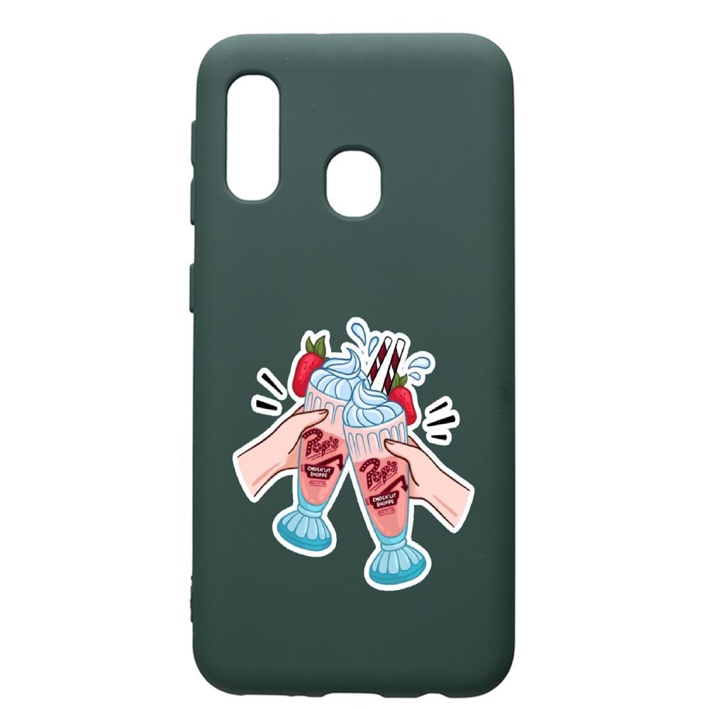 Husa Premium Silicon Compatibila Cu Samsung Galaxy A20E, Riverdale Shake, cu interiorul din material textil, protectie camera, Forest Green, PFG613