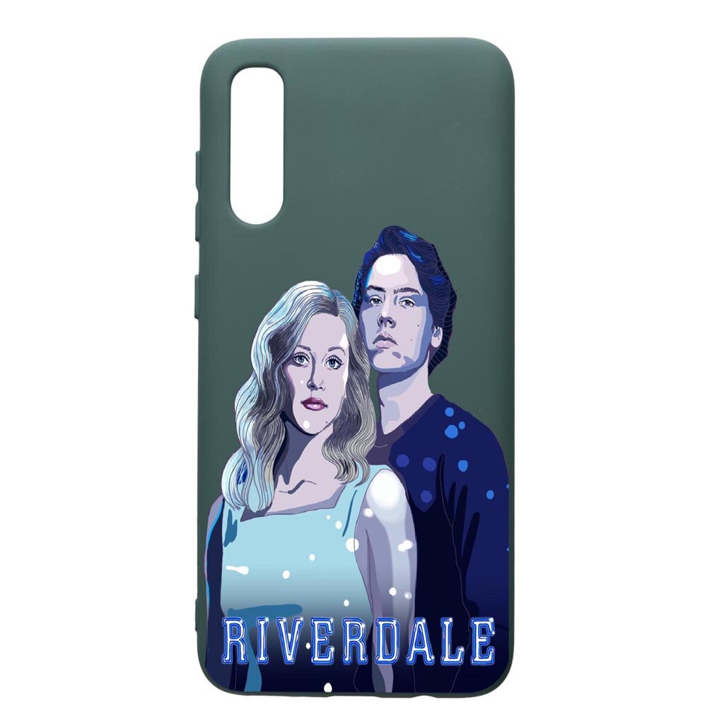 Husa Premium Silicon Compatibila Cu Samsung Galaxy A70, Riverdale, cu interiorul din material textil, protectie camera, Forest Green, PFG614