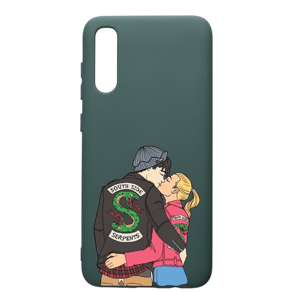 Husa Premium Silicon Compatibila Cu Samsung Galaxy A70, Riverdale - South Side Serpents, cu interiorul din material textil, protectie camera, Forest Green, PFG618