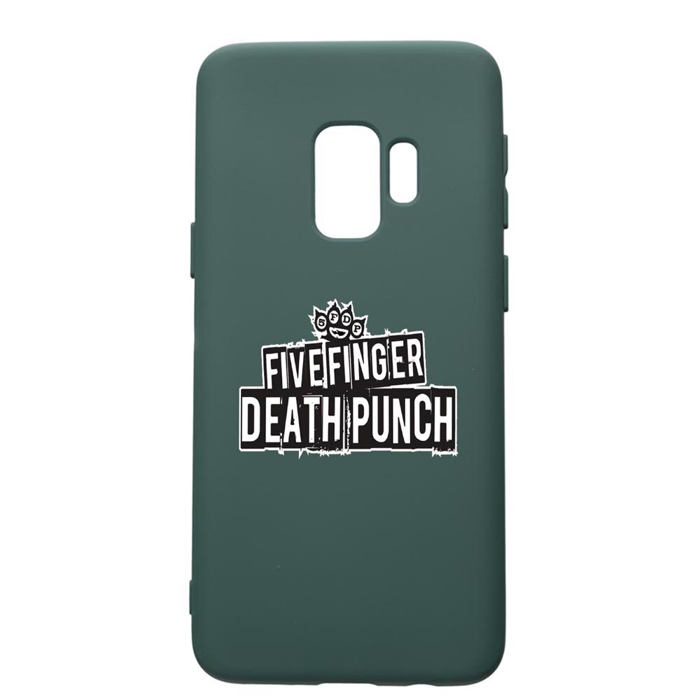 Husa Premium Silicon Compatibila Cu Samsung Galaxy S9, Five finger death punch, cu interiorul din material textil, protectie camera, Forest Green, PFG536