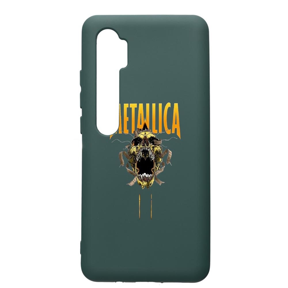 Husa Premium Silicon Compatibila Cu Xiaomi Mi Note 10, Metallica, cu interiorul din material textil, protectie camera, Forest Green, PFG542
