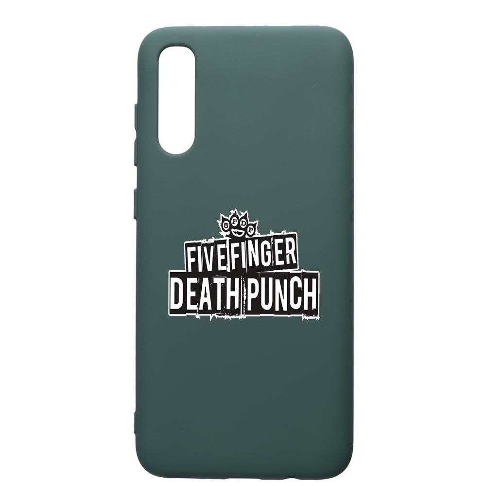 Husa Premium Silicon Compatibila Cu Samsung Galaxy A70, Five finger death punch, cu interiorul din material textil, protectie camera, Forest Green, PFG536