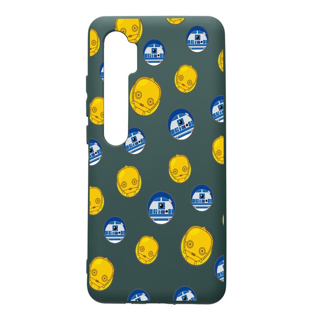 Husa Premium Silicon Compatibila Cu Xiaomi Mi Note 10, Star Wars Droids, cu interiorul din material textil, protectie camera, Forest Green, PFG422