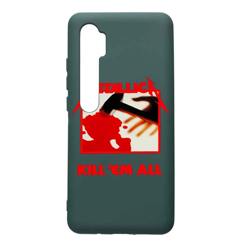 Husa Premium Silicon Compatibila Cu Xiaomi Mi Note 10, Metallica, cu interiorul din material textil, protectie camera, Forest Green, PFG543