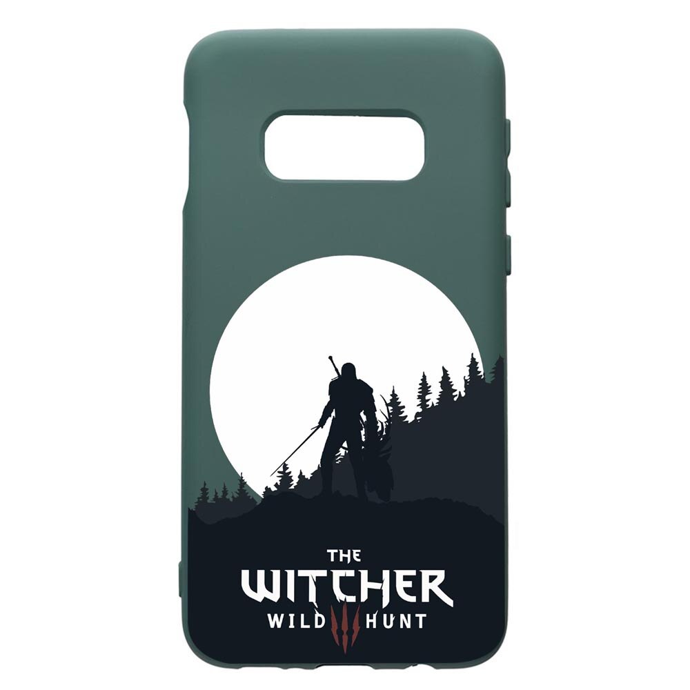 Husa Premium Silicon Compatibila Cu Samsung Galaxy S8, The Witcher, cu interiorul din material textil, protectie camera, Forest Green, PFG427