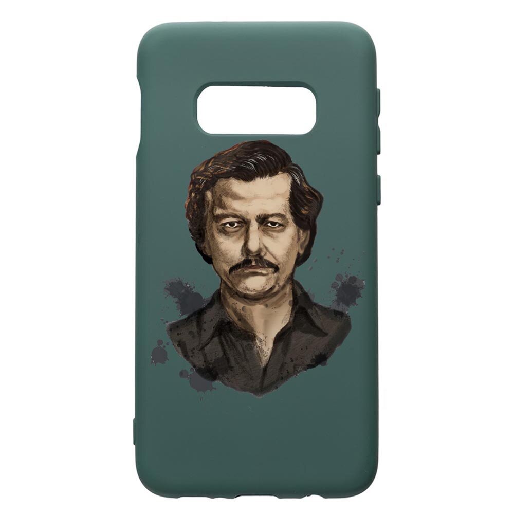 Husa Premium Silicon Compatibila Cu Samsung Galaxy S10e, Narcos Pablo Escobar, cu interiorul din material textil, protectie camera, Forest Green, PFG445