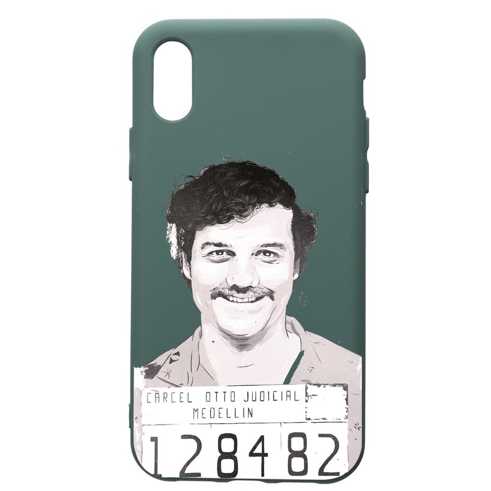 Husa Premium Silicon Compatibila Cu Apple iPhone XS / iPhone X, Narcos Pablo Escobar, cu interiorul din material textil, protectie camera, Forest Green, PFG443