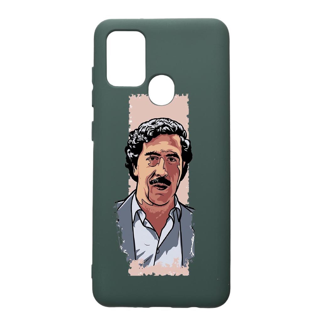 Husa Premium Silicon Compatibila Cu Huawei P Smart 2020, Narcos Pablo Escobar, cu interiorul din material textil, protectie camera, Forest Green, PFG442
