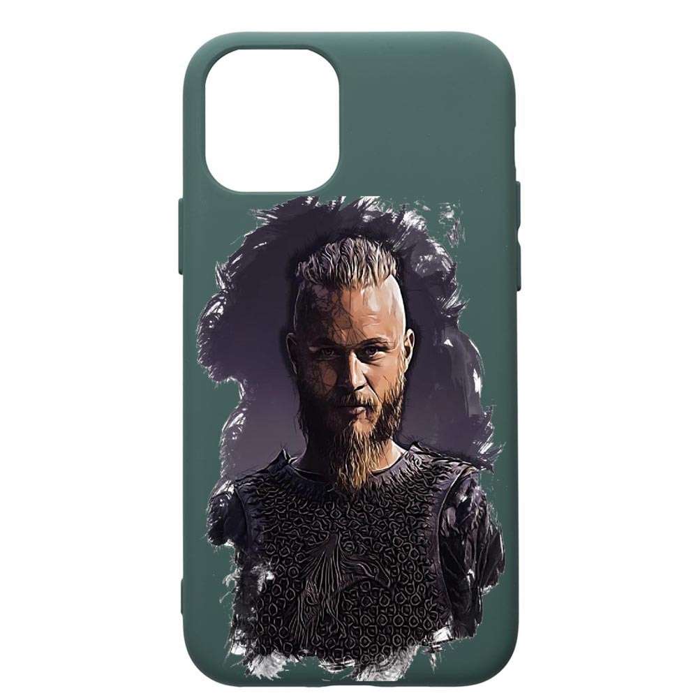 Husa Premium Silicon Compatibila Cu Apple iPhone 11 Pro, Vikings Ragnar Lothbrok, cu interiorul din material textil, protectie camera, Forest Green, PFG452
