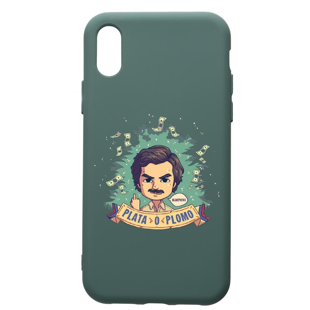 Husa Premium Silicon Compatibila Cu Samsung Galaxy A10, Narcos Pablo Escobar, cu interiorul din material textil, protectie camera, Forest Green, PFG447
