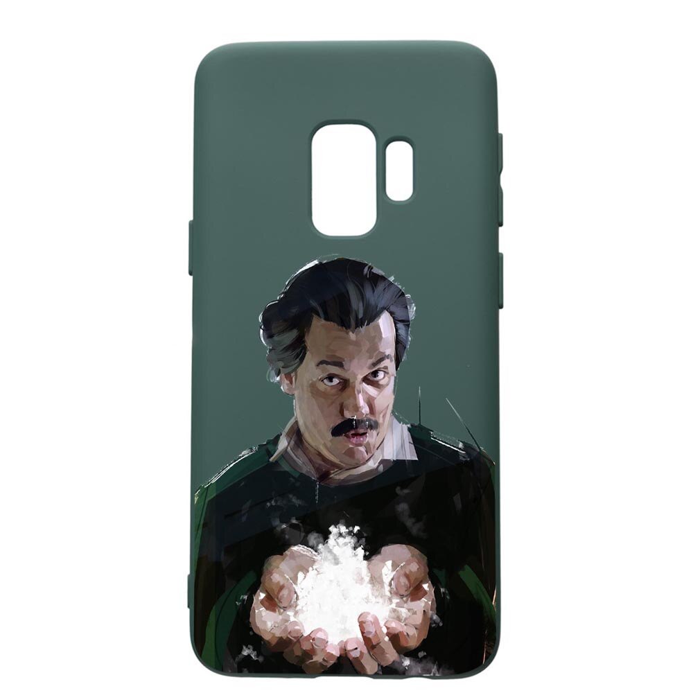 Husa Premium Silicon Compatibila Cu Samsung Galaxy S9, Narcos Pablo Escobar, cu interiorul din material textil, protectie camera, Forest Green, PFG446