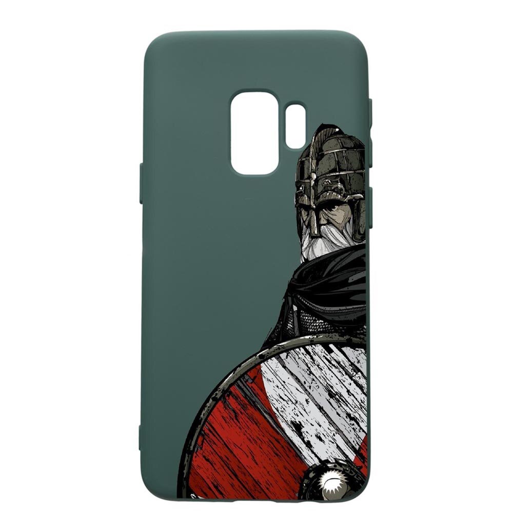 Husa Premium Silicon Compatibila Cu Samsung Galaxy S9, Vikings, cu interiorul din material textil, protectie camera, Forest Green, PFG449