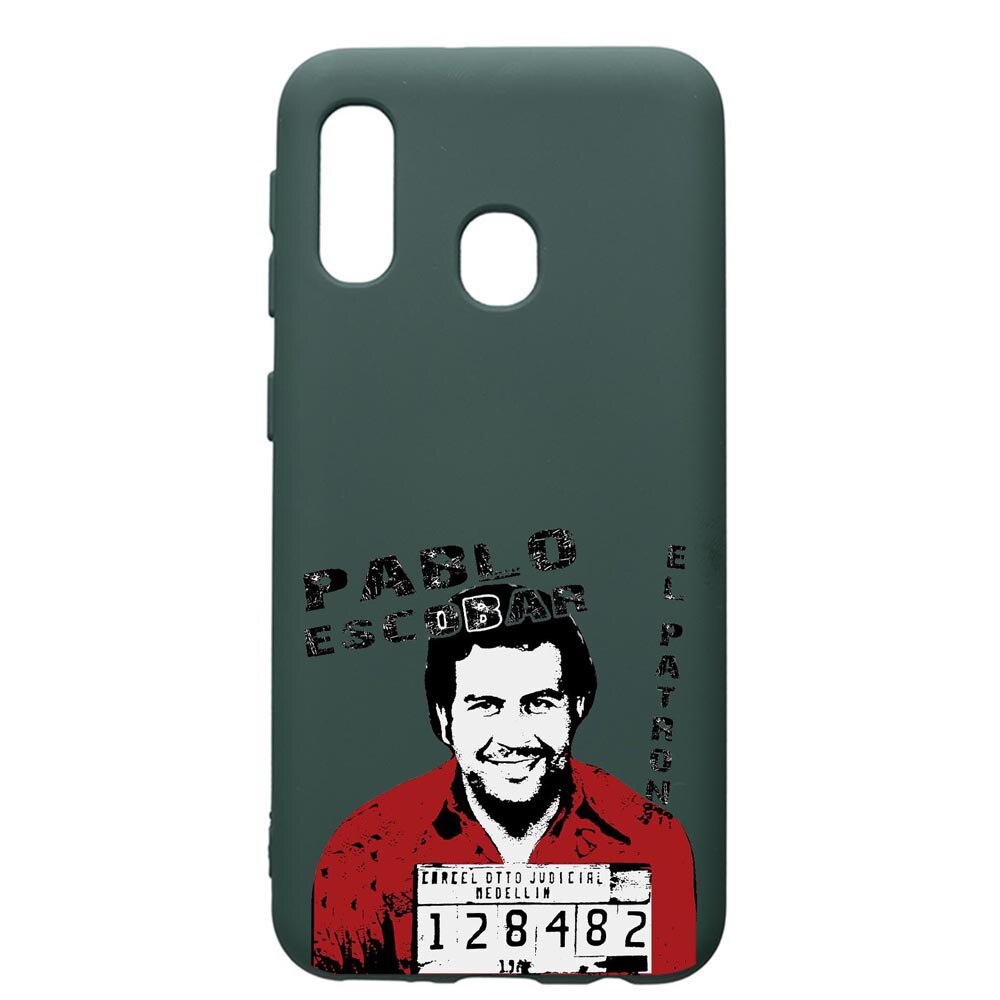 Husa Premium Silicon Compatibila Cu Samsung Galaxy A20E, Narcos, cu interiorul din material textil, protectie camera, Forest Green, PFG444