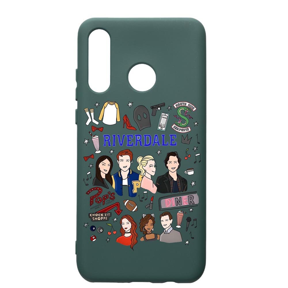 Husa Premium Silicon Compatibila Cu Huawei P30 Lite, Riverdale, cu interiorul din material textil, protectie camera, Forest Green, PFG607