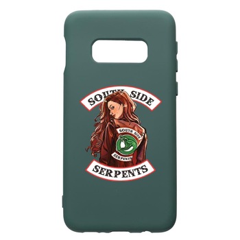 Husa Premium Silicon Compatibila Cu Samsung Galaxy S10e, Riverdale - South Side Serpents, cu interiorul din material textil, protectie camera, Forest Green, PFG606 Husa Premium Silicon Compatibila Cu Samsung Galaxy S10e, Riverdale - South Side Serpents, cu interiorul din material textil, protectie camera, Forest Green, PFG606