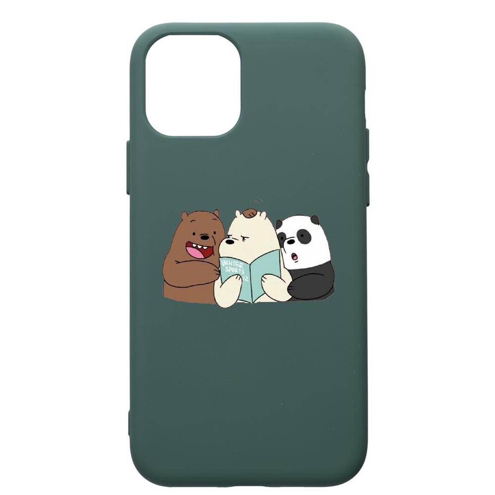 Husa Premium Silicon Compatibila Cu Apple iPhone 11, Winter Sport, cu interiorul din material textil, protectie camera, Forest Green, PFG601