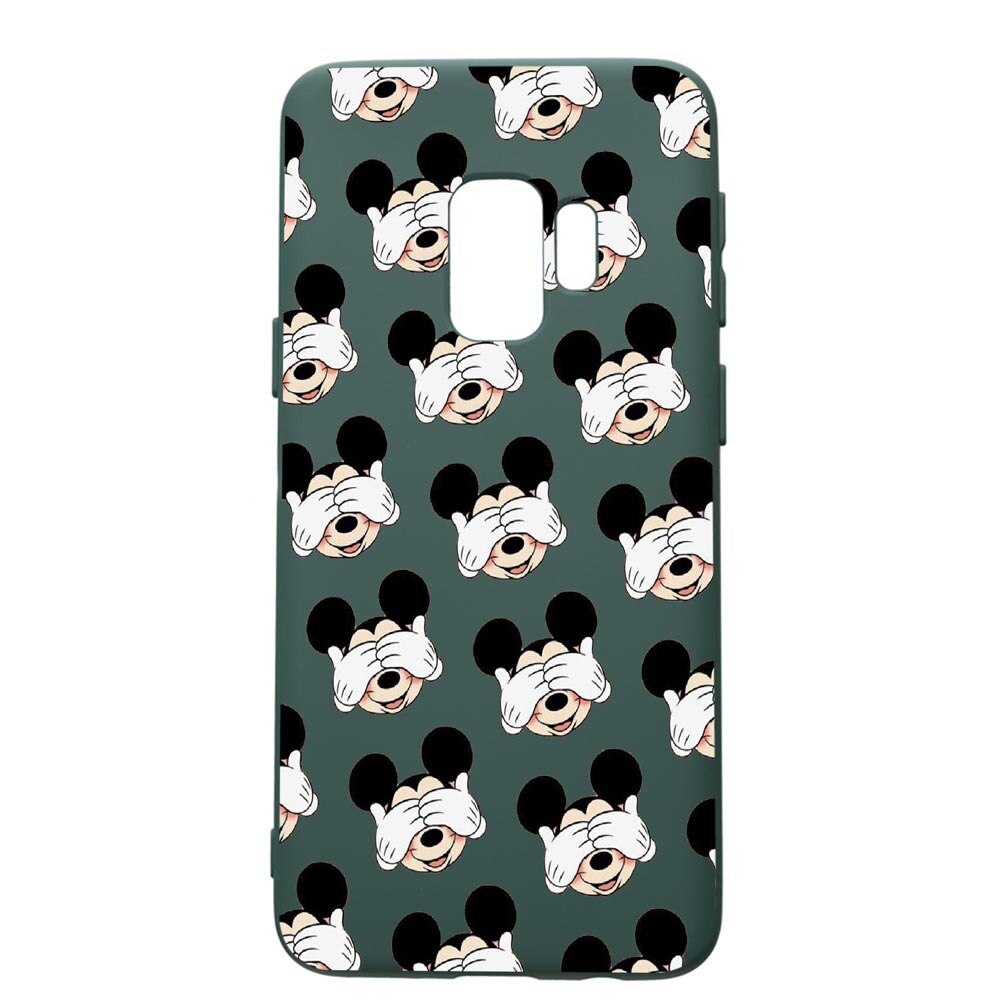 Husa Premium Silicon Compatibila Cu Samsung Galaxy S9, Mini Mouse, cu interiorul din material textil, protectie camera, Forest Green, PFG603